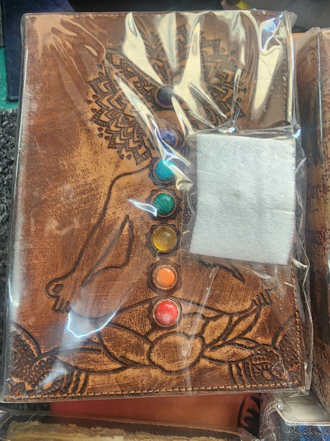 Leather Grimoire w/stones