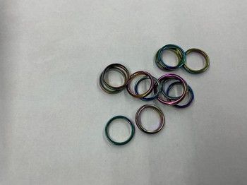 Rainbow Hematite Rings