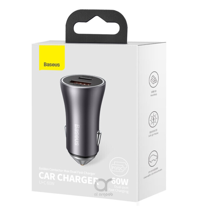 GOLDEN CONTRACTOR PRO DUAL QUICK CAR CHARGERT 60W DARK GRAY شاحن