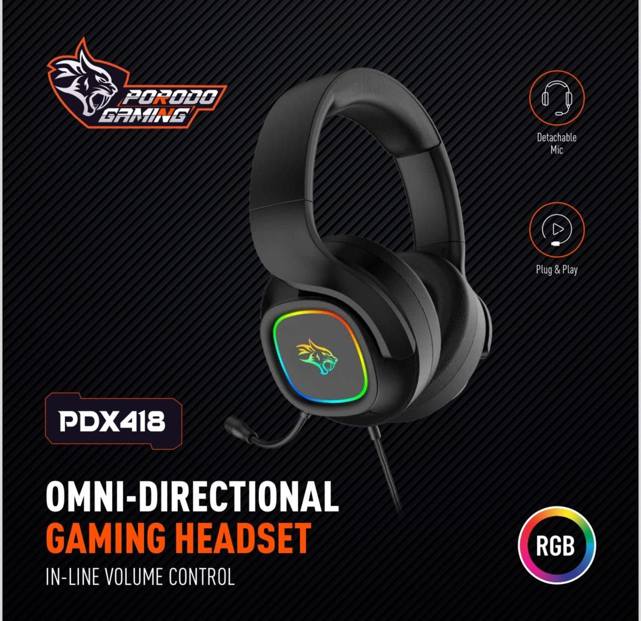 PORODO GAMING OMNI-DIRECTIONAL GAMING HEADPHONE