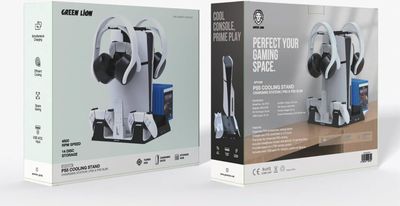 Green Lion PS5 Cooling Stand Charging Station - White