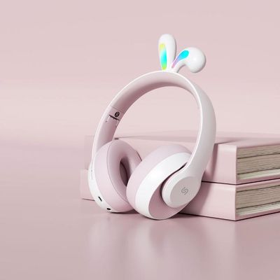 Porodo Soundtec Kids Wireless Headphone Rabbit Ears LED Lights - Blue
