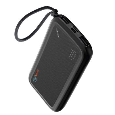 Porodo Blue Power Bank 10000mAh ( Dual USB-A Output + Type-C &amp; Micro USB Input ) - Black