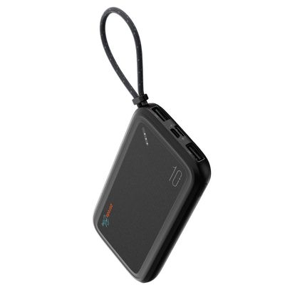 Porodo Blue Power Bank 10000mAh ( Dual USB-A Output + Type-C &amp; Micro USB Input ) - Black