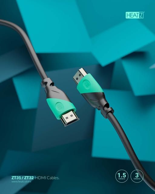 HEATZ High Speed HDMI Cable -High Speed Data 10.2Gbps, 3D, 4K, HD 1080P (1.5 M)