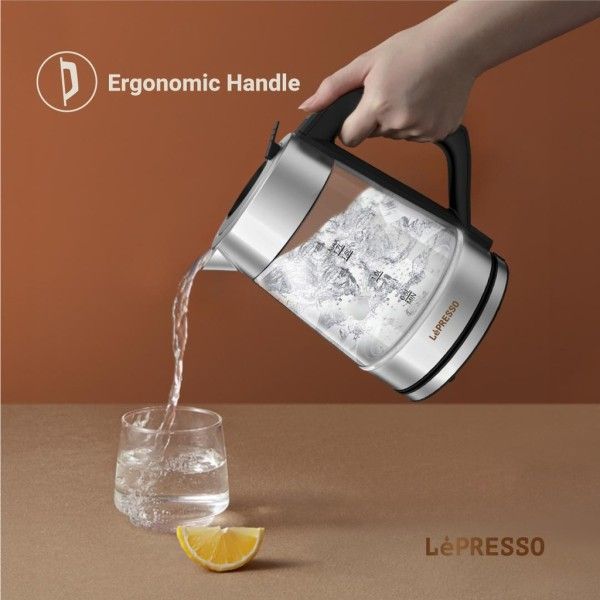 Lepresso Multi-temperature Illuminated Glass Kettle Black
