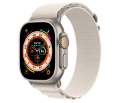 Apple Watch Ultra GPS And Cellular Titanium Case with Starlight Alpine Loop 49mm Band size Medium