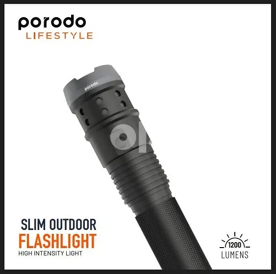 Porodo Slim Outdoor Flashlight – High Intensity Light مصباح خارجي نحيف