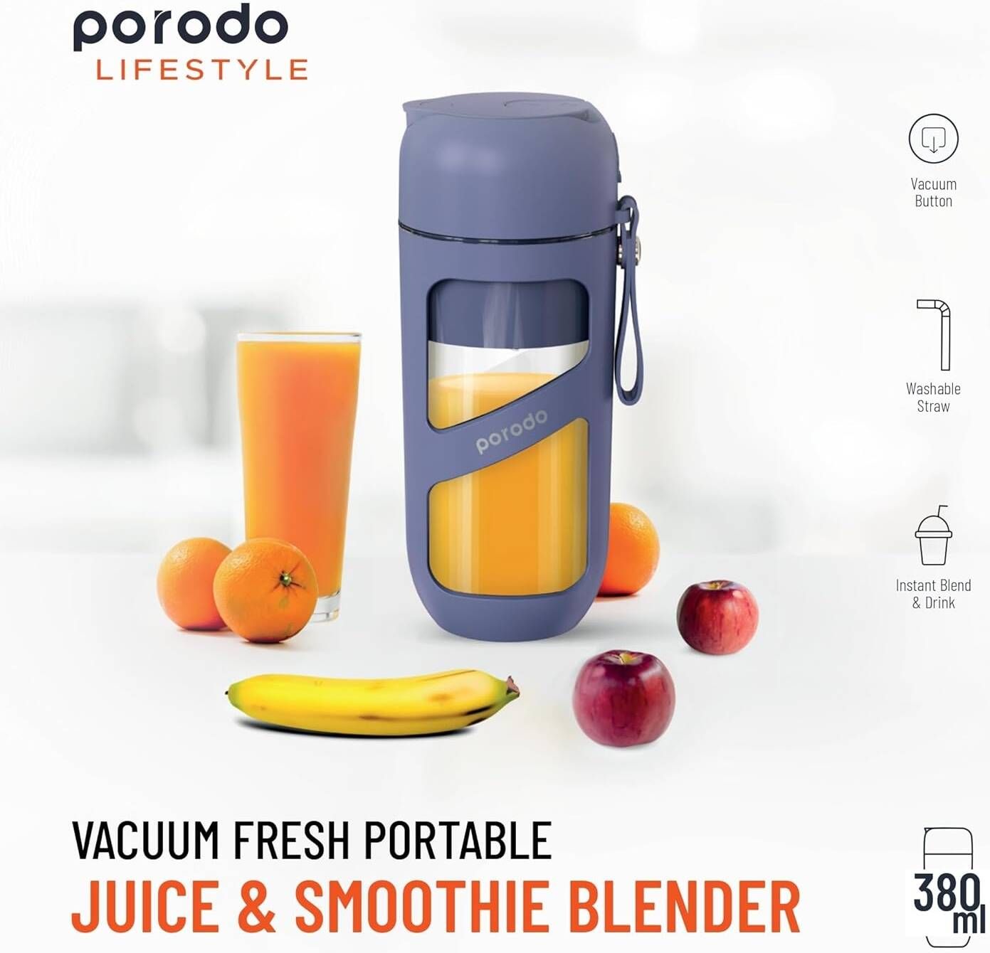 Porodo Lifestyle Portable Vacuum Blender خلاط محمول بورودو