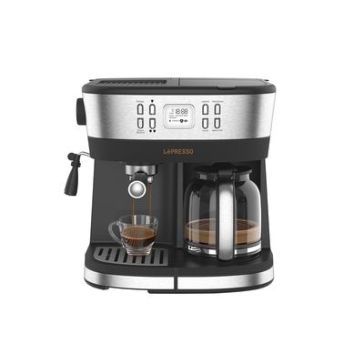 LePresso Dual Brew Drip Coffee &amp; Espresso Machine – Milk Steamer + Flow Meter ماكينة قهوة