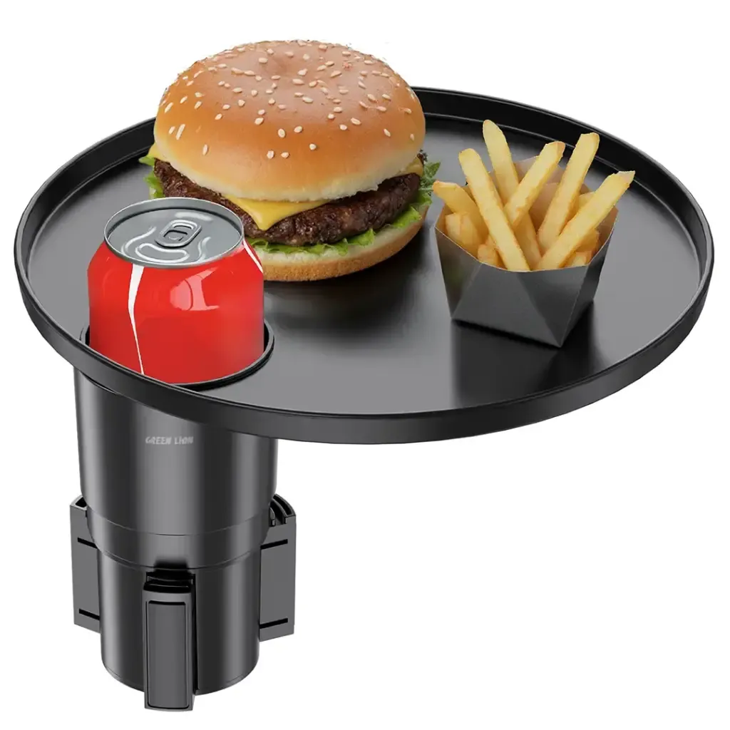 Green Lion Car Cup Holder Travel Tray – Universal Car Fit صينية جرين ليون للسفر وحامل أكواب السيار