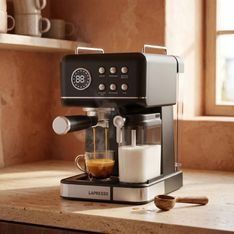 Lepresso Marzette 20 Bar Coffee Maker With Milk Tank - Black  مكينه قهوه