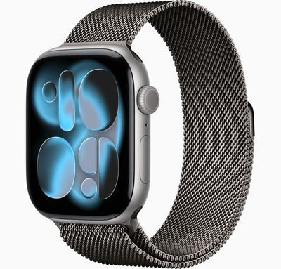 Apple Watch Series 11 Gps 46Mm Space Gray Aluminium Case With Anchor Blue Sport Band M-L Mew94