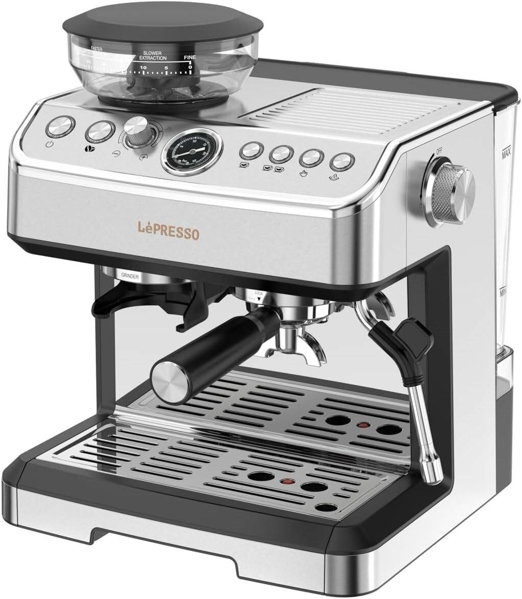 LePRSSO -ESPRESSO MACHINE DolceLinea Conical Grinder/Steamer-اله اسبريسو 