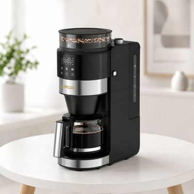 LePresso Coffee Brewer With Bean Grinder - BLACK   مكينه قهوه