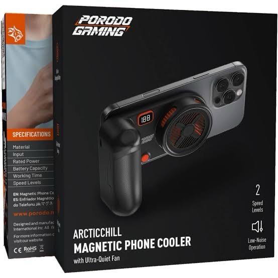 Porodo Gaming Arcticchill Magnetic Phone Cooler - Black