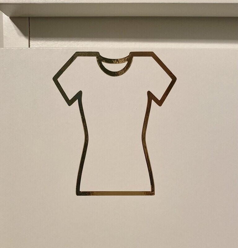 T-Shirt schmal Schubladen Icon metallic