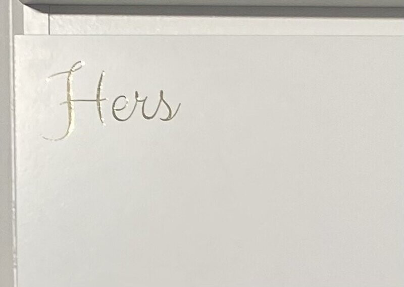 Hers Beschriftung Kalligrafie metallic