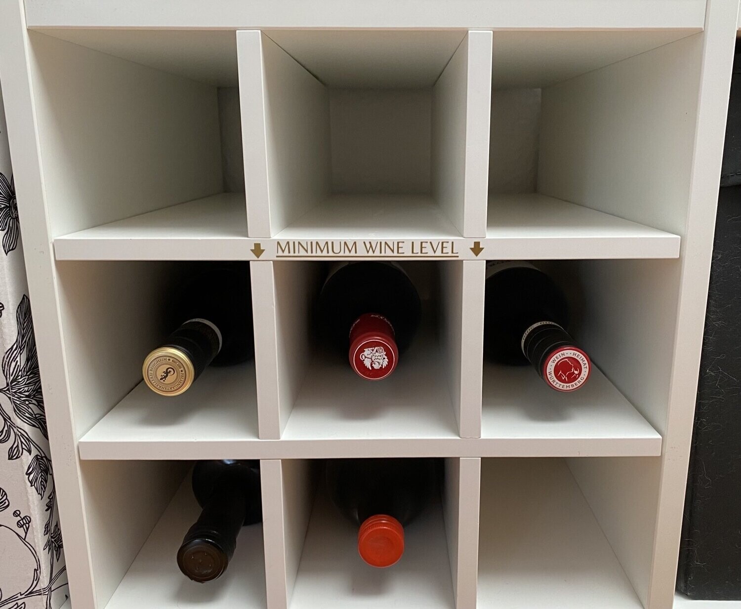 Passend für Kallax Wein Einsatz: minimum Wine Level