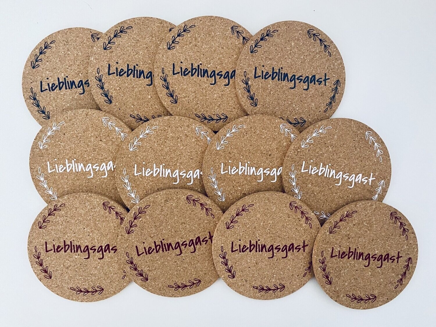 Kork Untersetzer,Lieblingsgast, 4er Set
