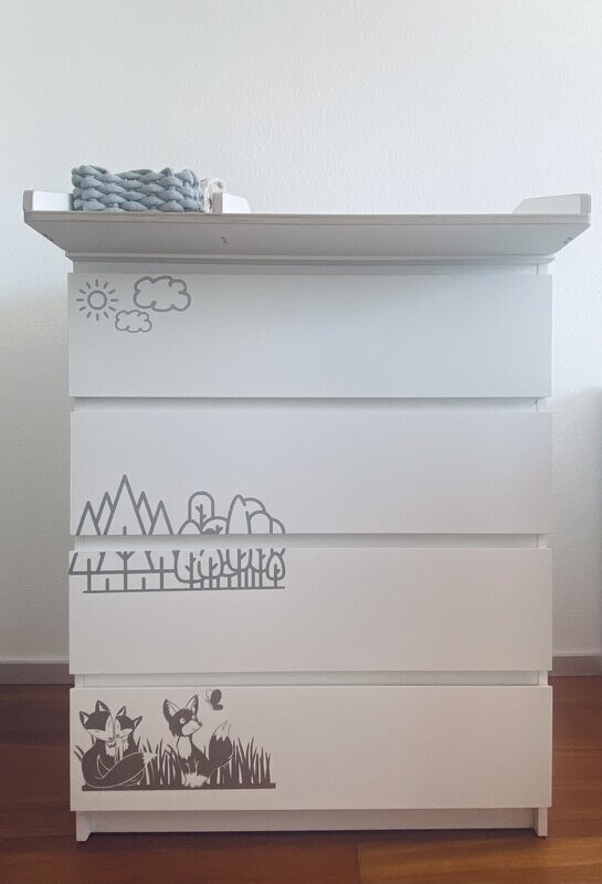 Waldtiere Kleber passend für MALM Kommode von IKEA