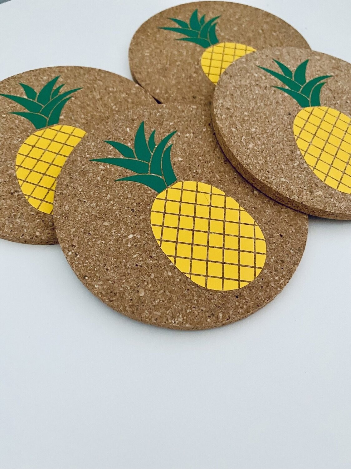 Kork Untersetzer, Ananas, 4er Set