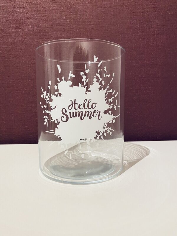 Deko Glas oder Vase Hello Summer
