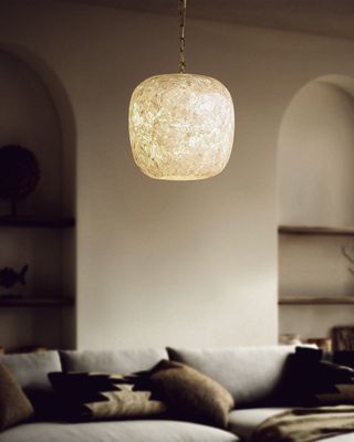 “Minya” Round Alabaster Pendant