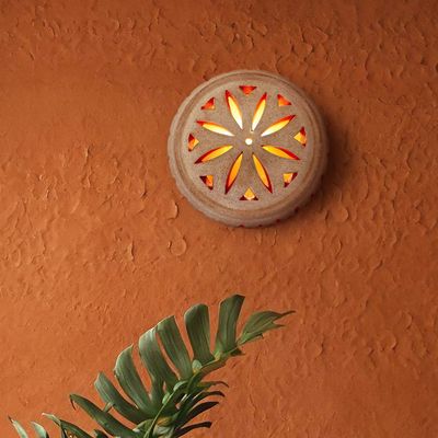 Santa Fe clay wall sconce