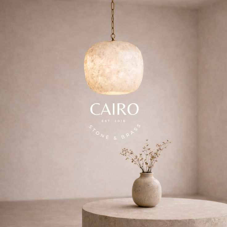 “Minya” Round Alabaster Pendant