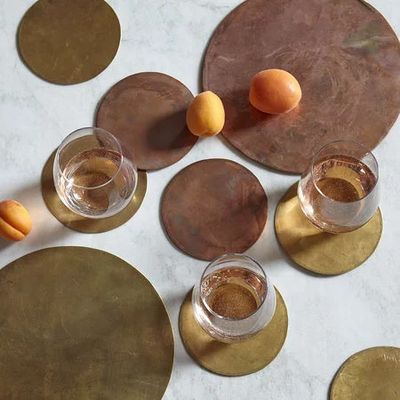 Oxidized Brass and Copper Coasters