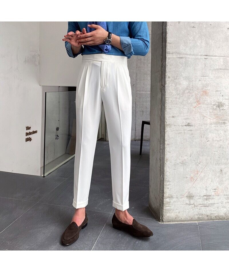 High Waisted Double-Pleated Trousers