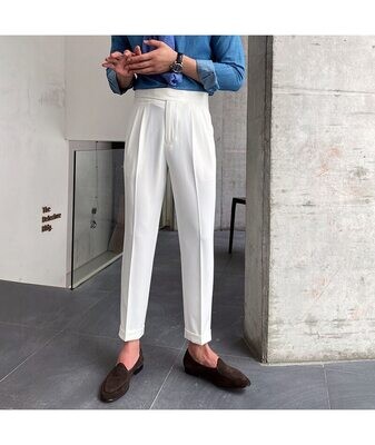 High Waisted Double-Pleated Trousers
