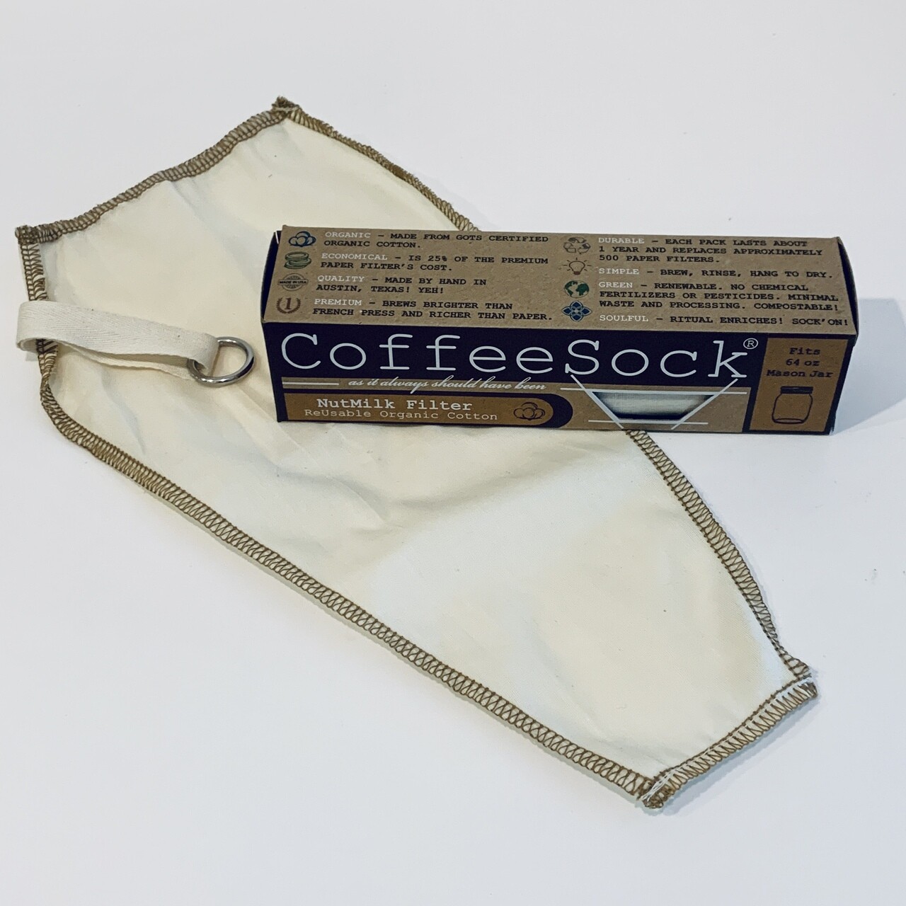 Nut Milk Filter, Reusable - CoffeeSock 