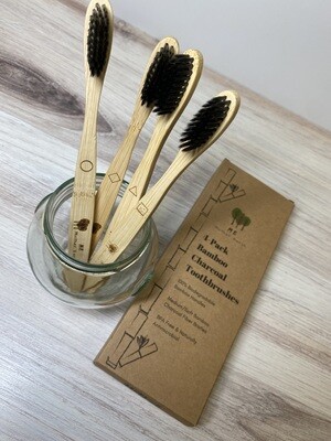Bamboo Toothbrush, Charcoal - Me Mother Earth