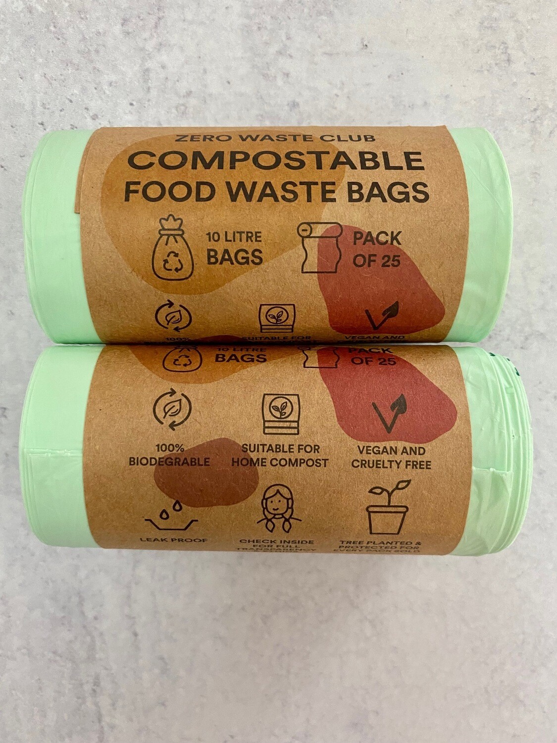 Compostable Food Waste Bags 2.5 Gallon 25-Pack 