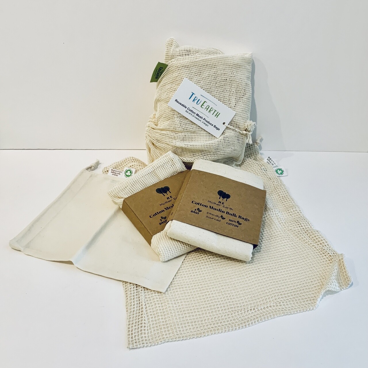 Cotton Produce Bags, Mesh or Woven