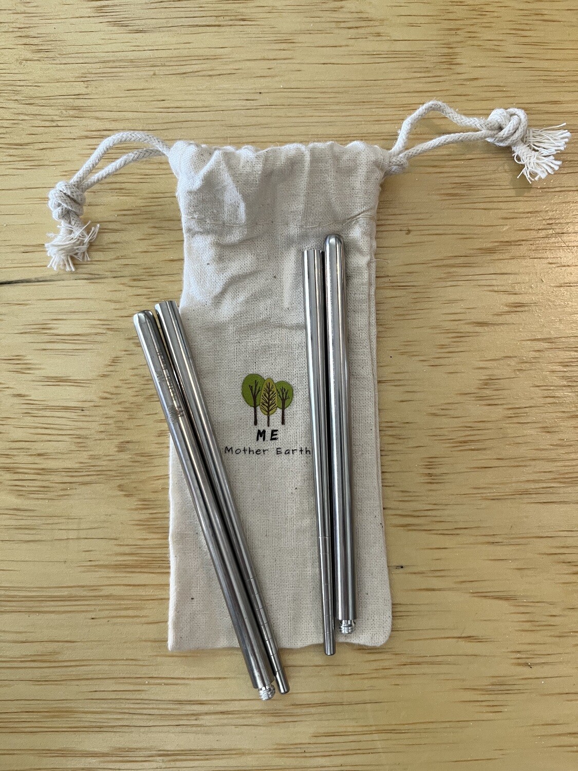 Chopsticks, Stainless Steel w/ Bag - Me Mother Earth
