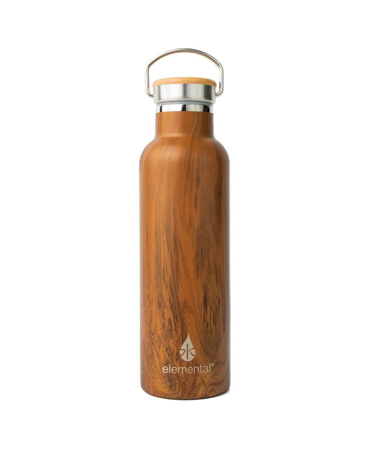 Classic Bottle, Teak Wood with Bamboo Cap, 25 oz 