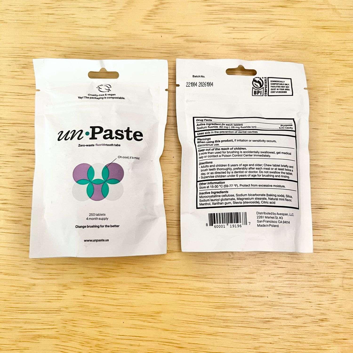 Tooth Tabs, 125 PK w/Fluoride - Unpaste