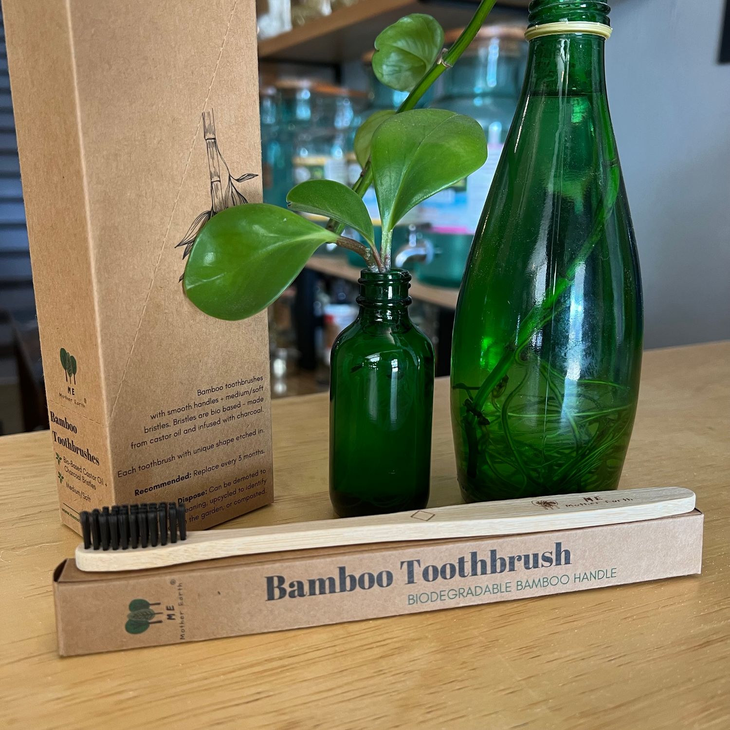 Bamboo Toothbrush, Charcoal - Me Mother Earth