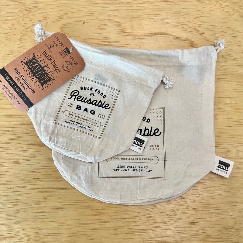 Cotton Bulk Food Reusable Bag Set (2) 