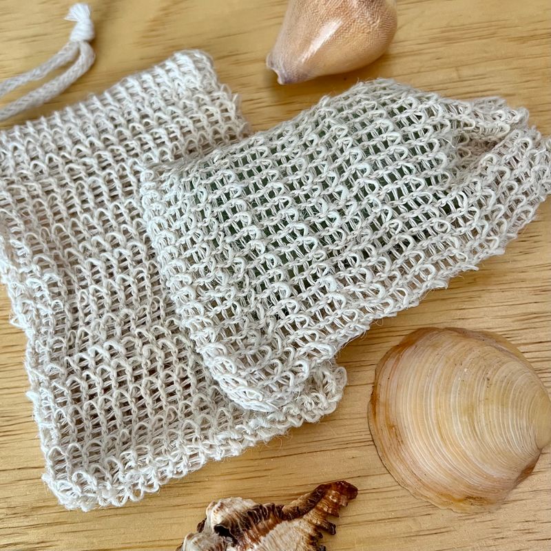 Natural Soap Saver Bag/Exfoliator, Woven Agave