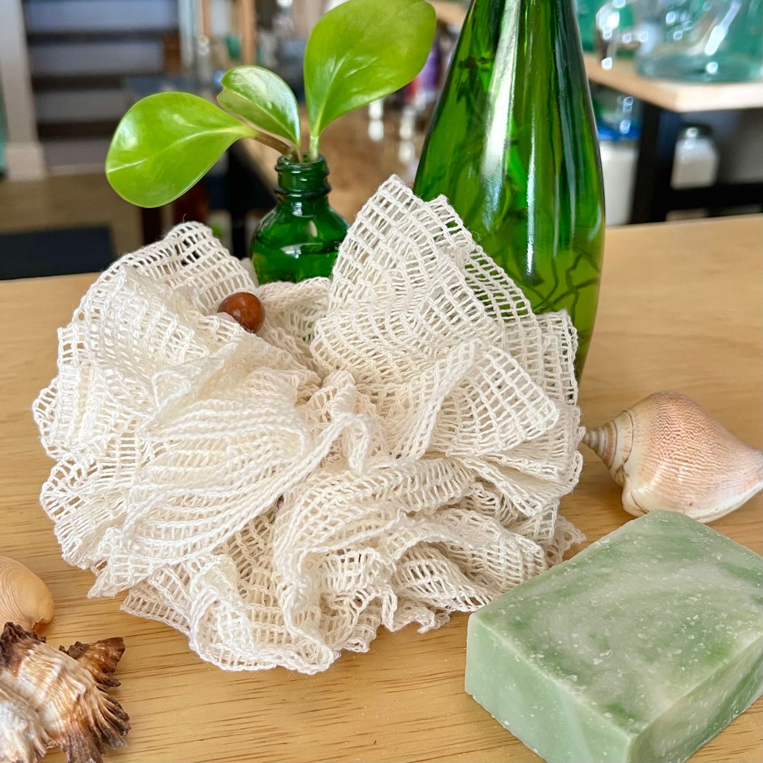 Natural Shower Pouf, Ramie 