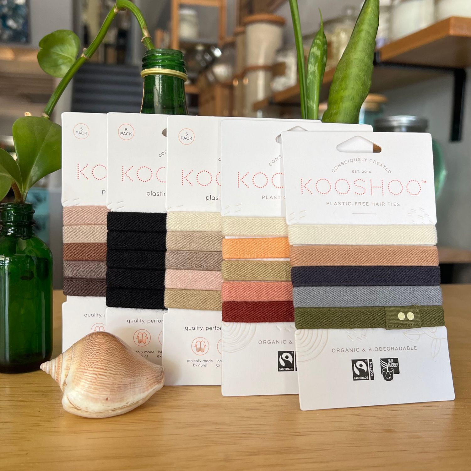 Plastic-Free Hair Ties, 5pk - Kooshoo