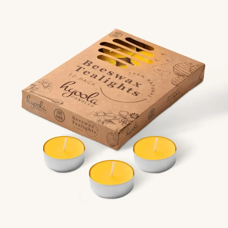Beeswax Tealight Candle, 4hr - Hyoola Candles