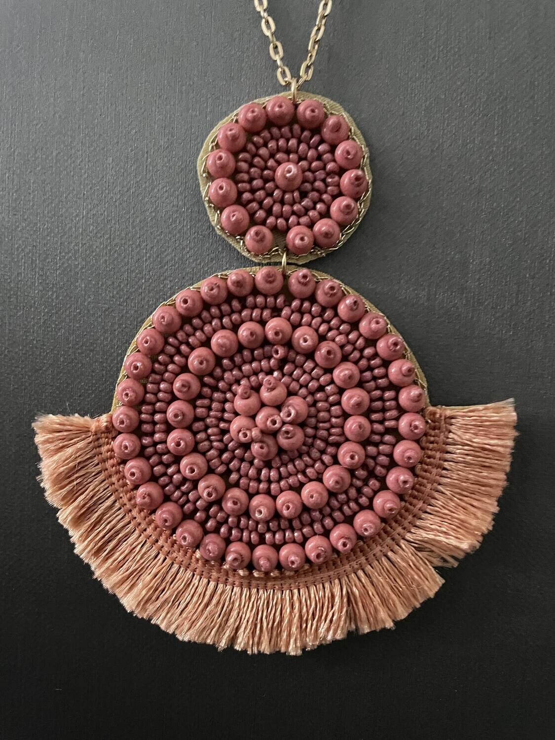 Rinnah Dusty Pink Beaded Chain
