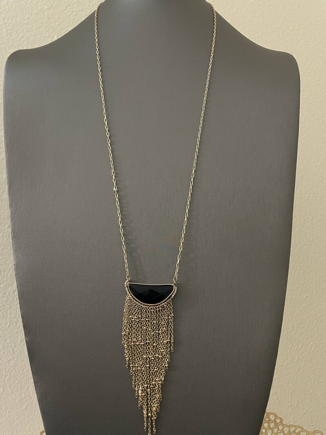 Gaby Gold and Black Tassle chain