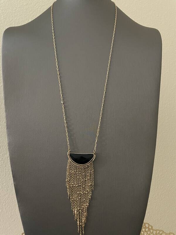 Gaby Gold and Black Tassle chain