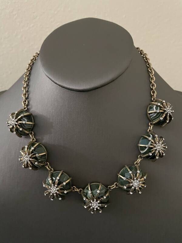 Sela Green Rhinestone Necklace